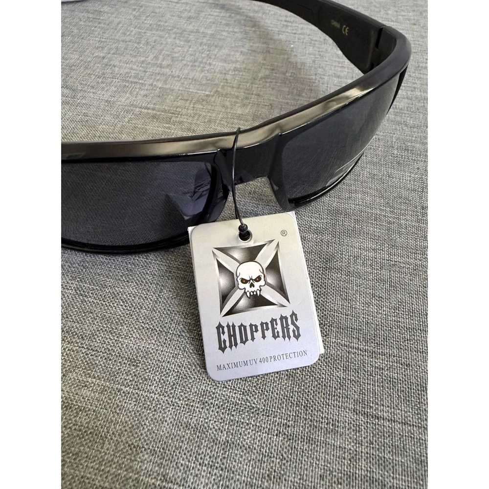 Choppers Sunglasses Mens OS Gloss Black 8CP6778 Iron Cross Biker Riding Shades